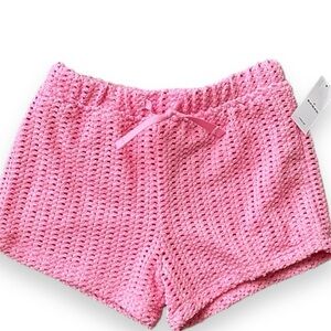 Old Navy Toddler Crochet Pink Shorts Draw String Girl Size 4T